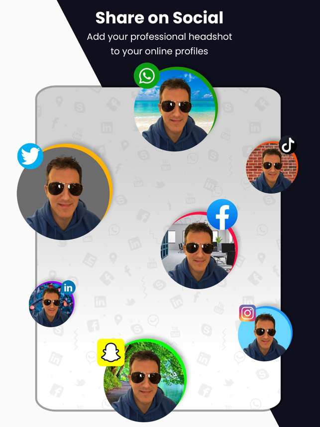 ‎Tangkapan Layar Editor Foto Headshot Virtual