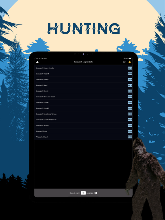 Sasquatch Hunting Calls iPad screenshot 2 - Sports app