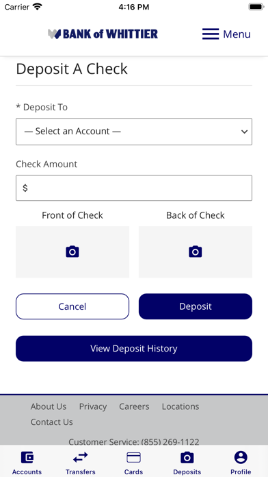 Bank of Whittier Mobile Screenshot