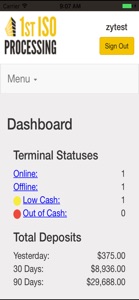 1st ISO ATM Management screenshot #1 for iPhone