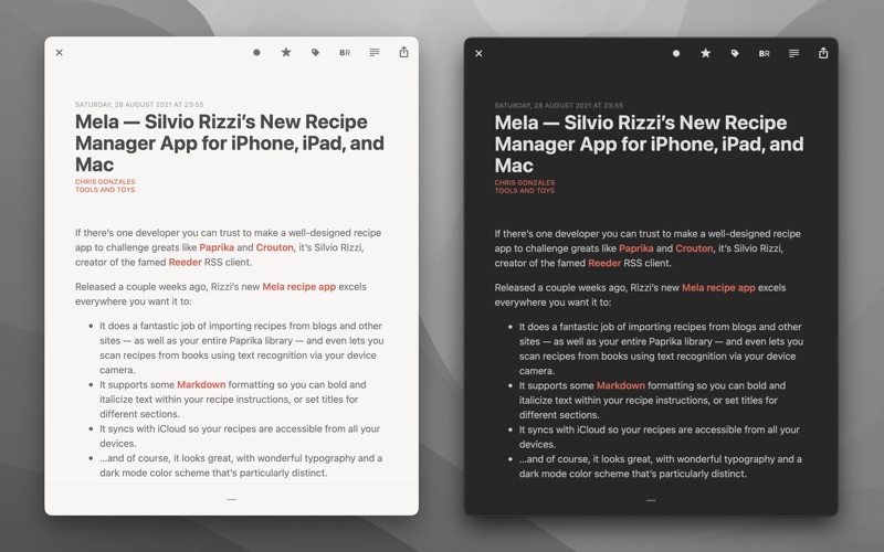 Reeder 5. Screenshot