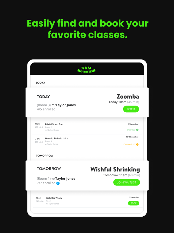 BAM Fitness App iPad screenshot 6 - Health & Fitness app