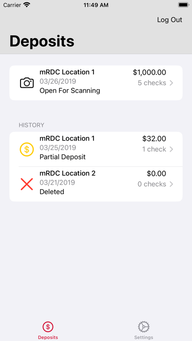 FOB Commercial Deposit Screenshot