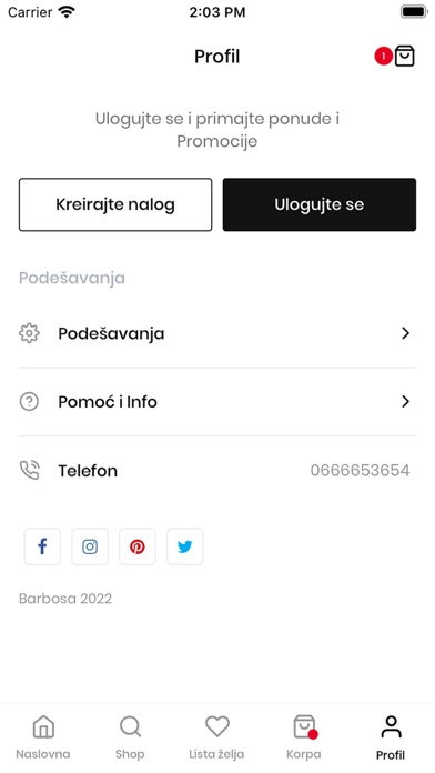 Barbosa Shop Screenshot