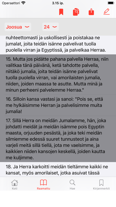 Finnish Pyhä Raamattu 1938 Screenshot
