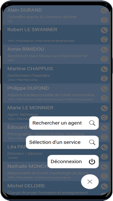 Annuaire INSEP Screenshot