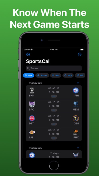 Sports Tracker & Game Alerts Screenshot