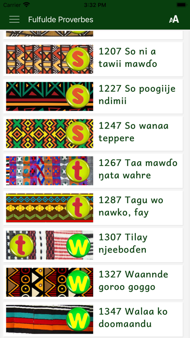 Fulfulde Proverbes Screenshot
