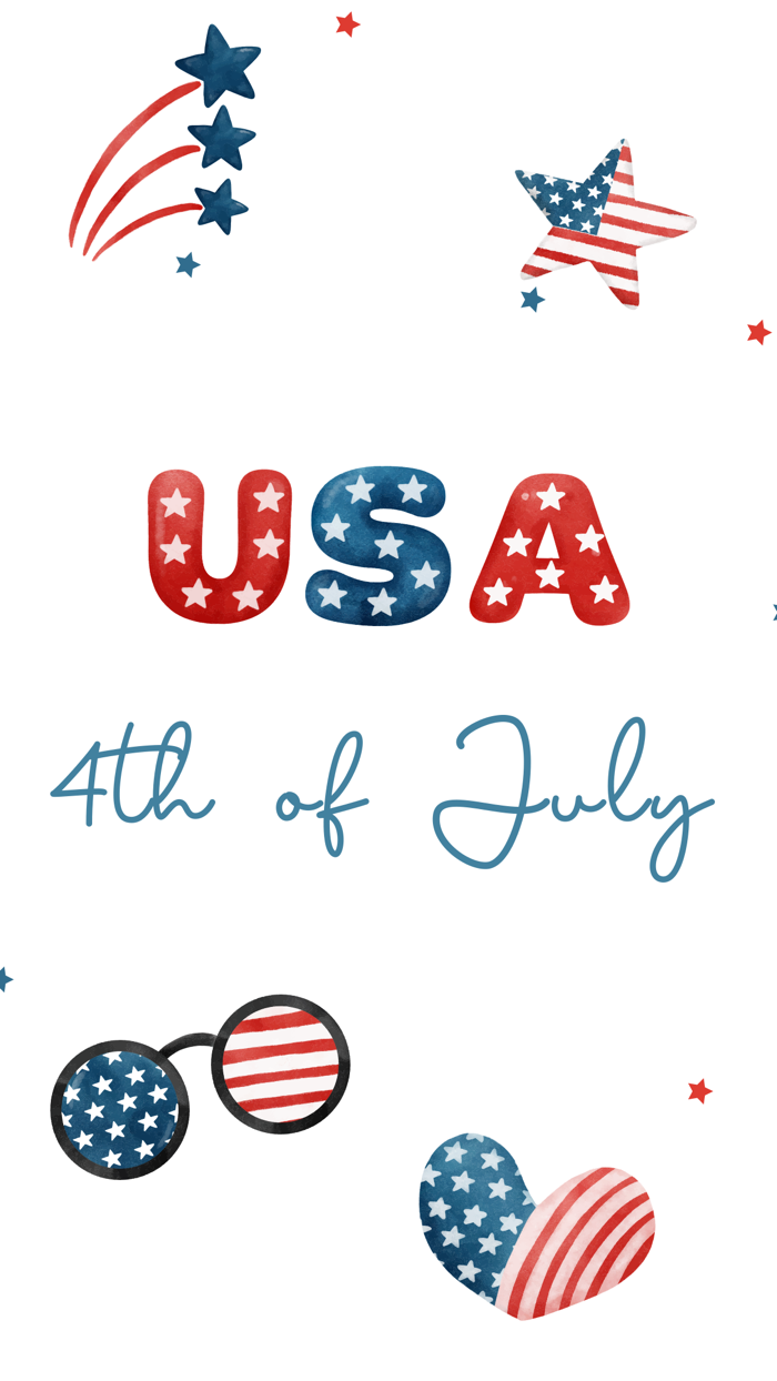 Watercolor 4th July Stickers