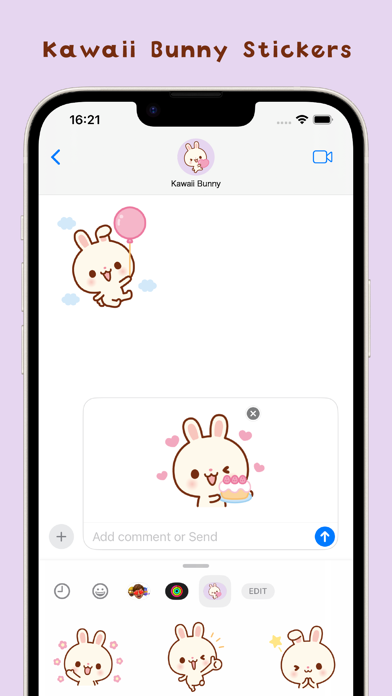 Kawaii Bunny Stickers (Global) Screenshot