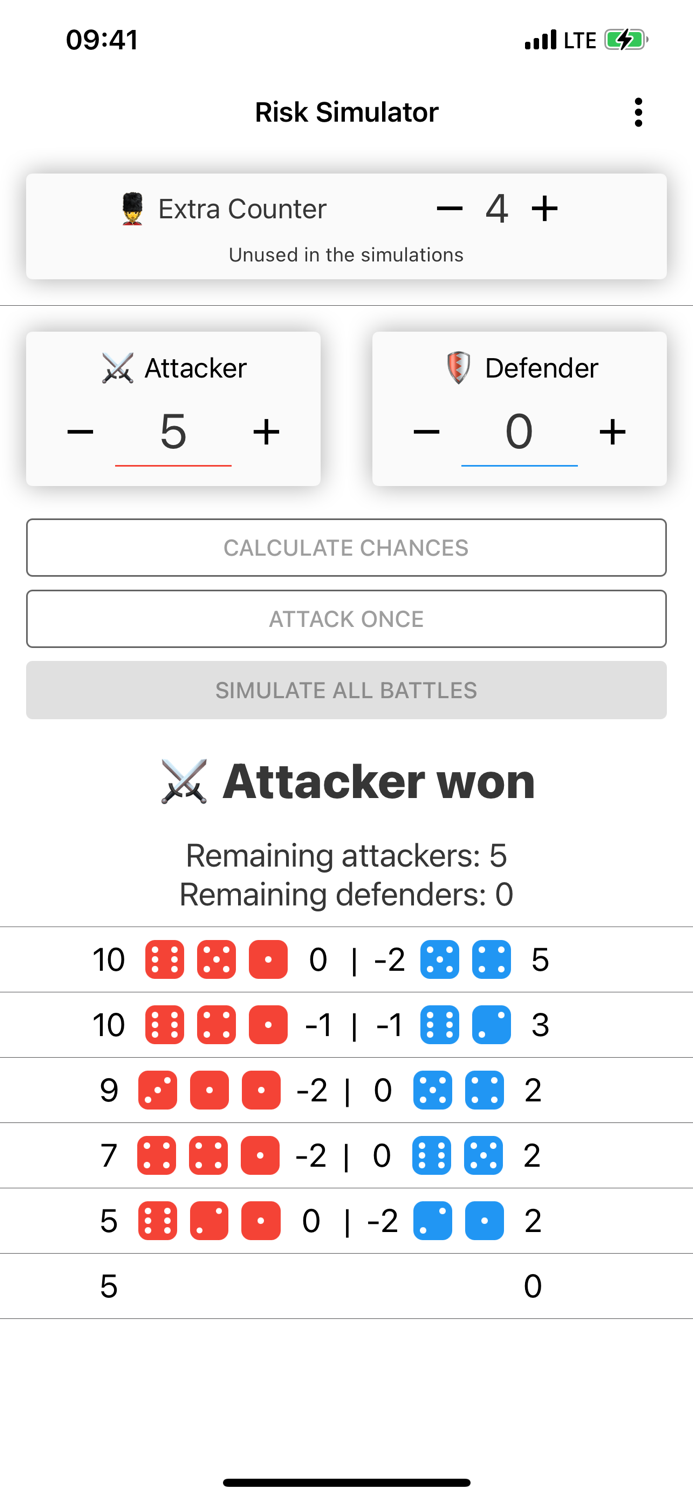 Risk Battle Simulator
