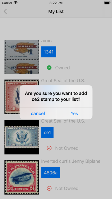 US Airmail Stamp Recognition Screenshot