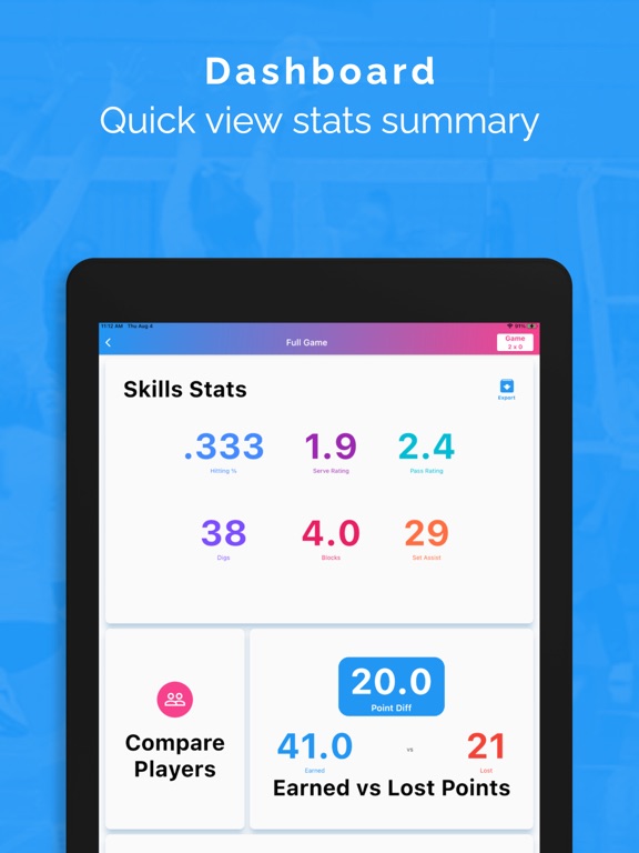 VbLiveStats iPad screenshot 5 - Sports app