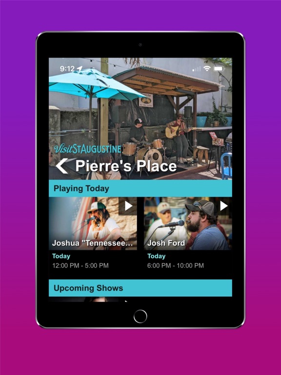 St Augustine Live Music iPad screenshot 7 - Lifestyle app
