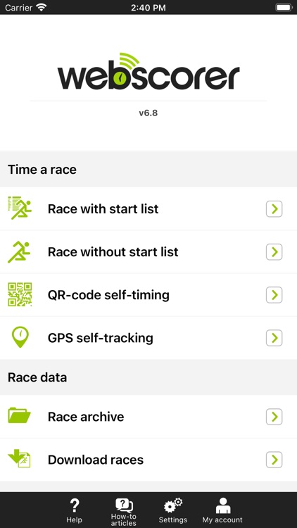 Webscorer Race Timer