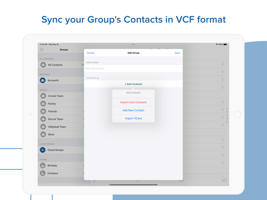 Contacts Groups - Email & text iPad screenshot 8 - Productivity app