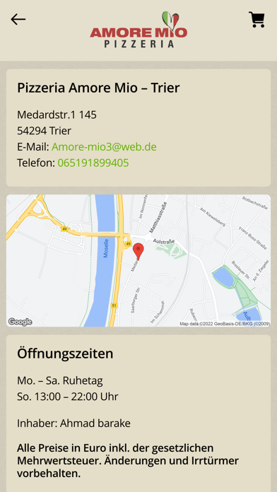 Pizzeria Amore Mio Trier Screenshot
