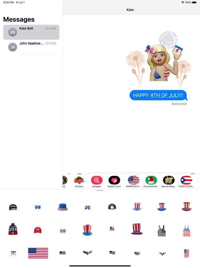 AMERICAN FLAGS JULY 4 Stickers