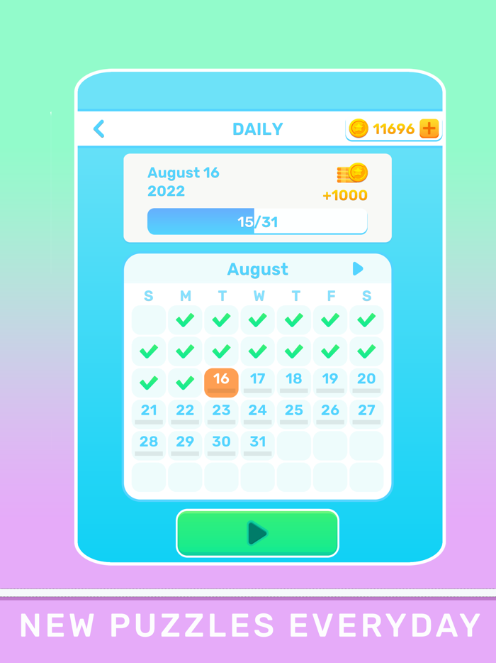 Crossword Play. Connect words.