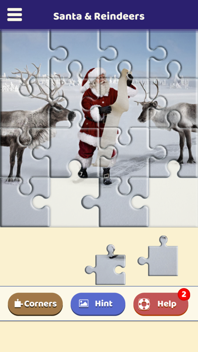 Santa and the Reindeers Puzzle Screenshot