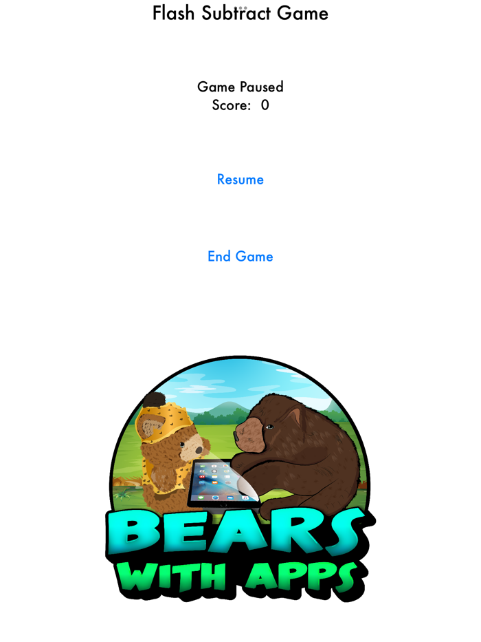 Flash Subtraction Game