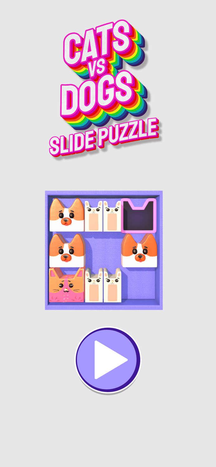 Cats Vs Dogs Slide Puzzle