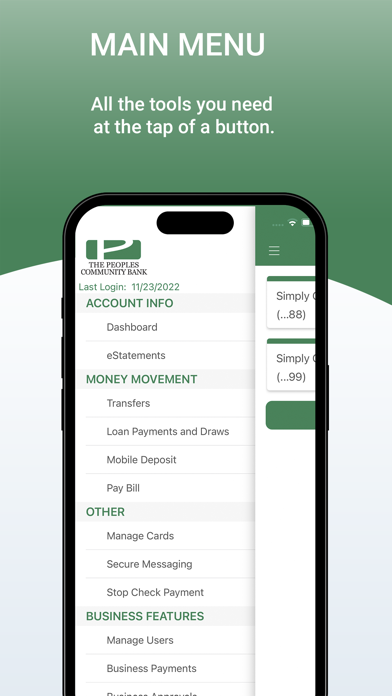 The Peoples Community Bank Biz Screenshot