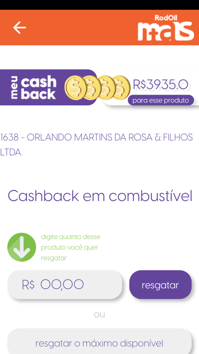Cashback Rodoil Screenshot