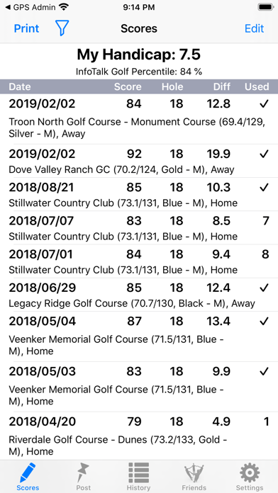 Golf Handicap Tracker & Scores Screenshot