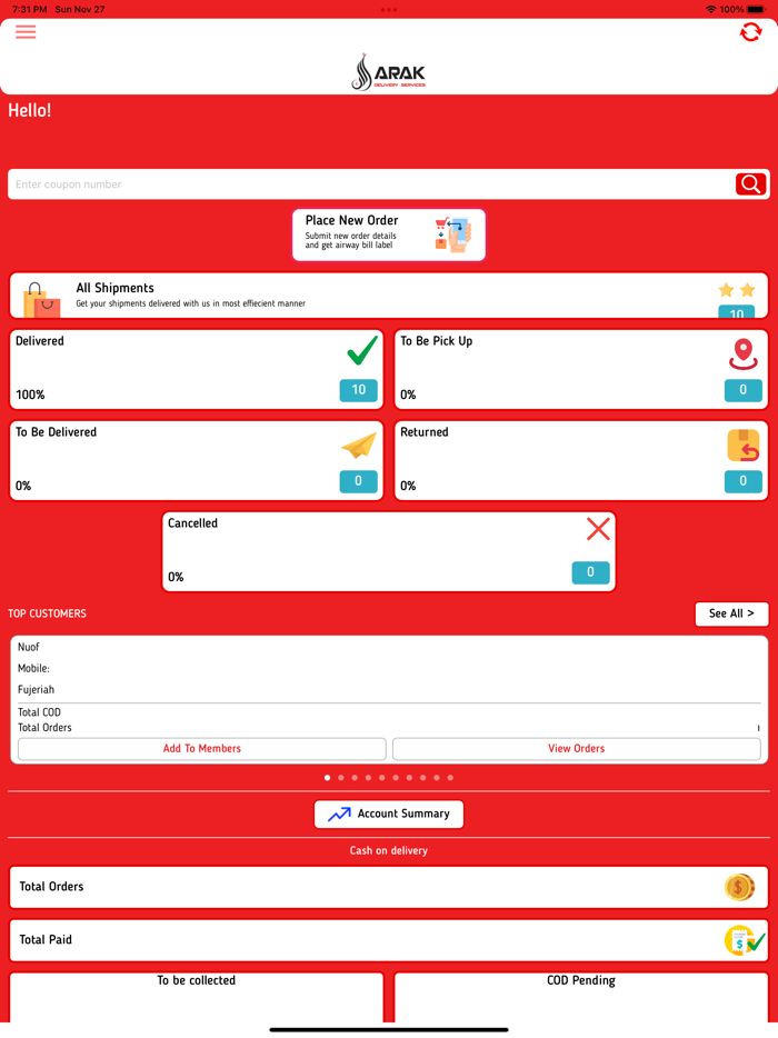 Arak Delivery Shipper