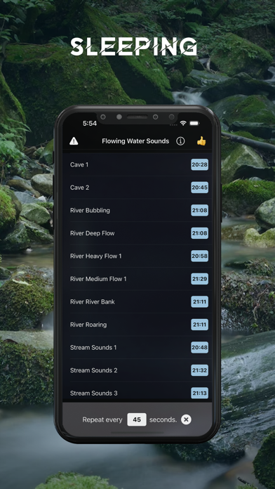 Flowing Water Sounds for Sleep Screenshot