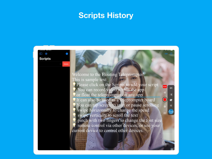 Teleprompter Floating Notes