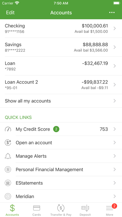 Valliance Bank Mobile Banking Screenshot