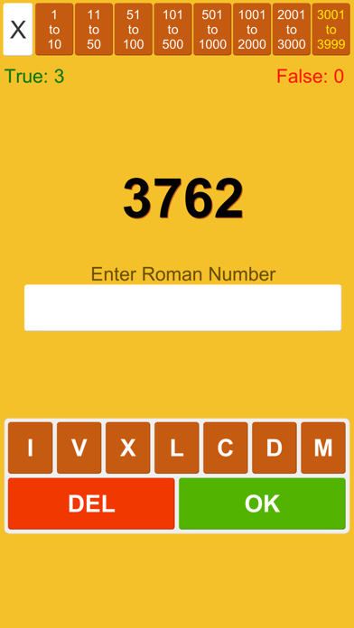 Roman Numerals Learn and Quiz Screenshot