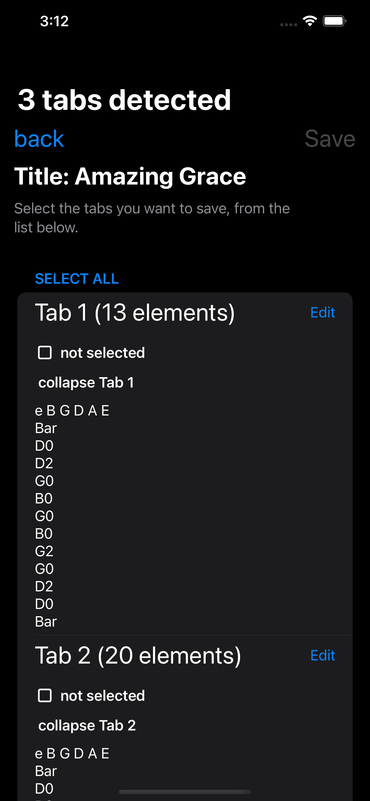 Tab Extractor