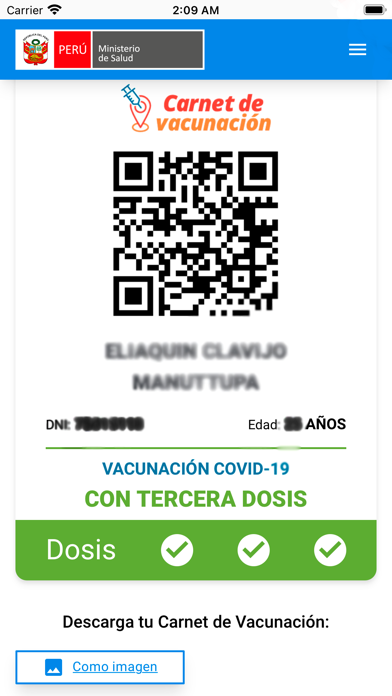 Carné de Vacunación Screenshot