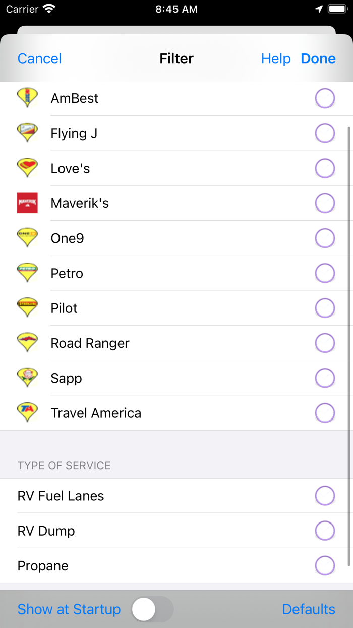 Truck and RV Fuel Stations