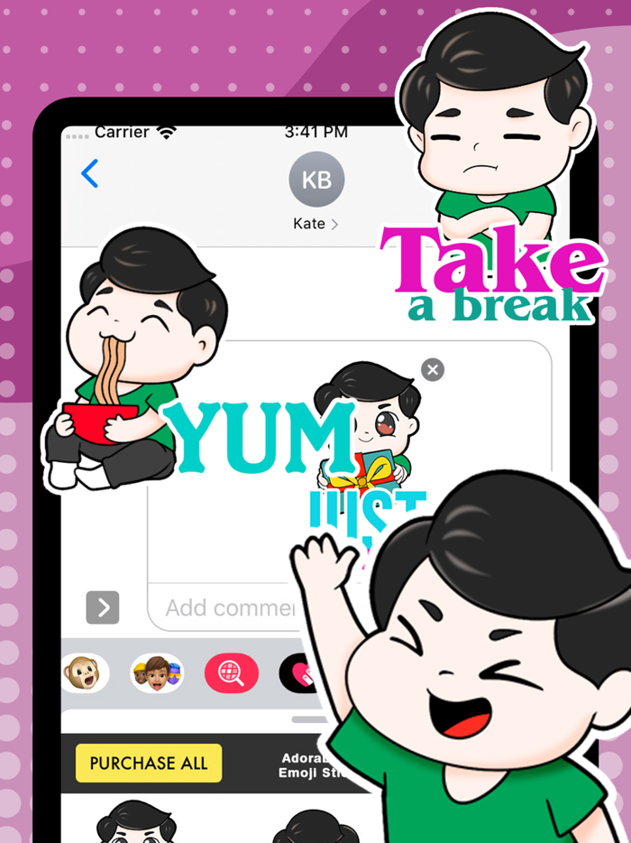 Adorable Guy Emoji Stickers