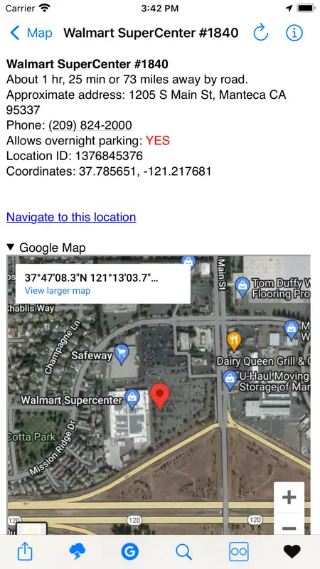 Boondocking at Walmart Stores screenshot 2 of 6