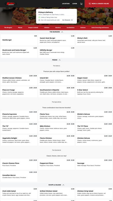 Screenshot 1 of Mickie's Pizzeria App