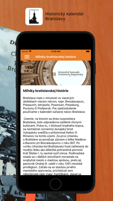 Historický kalendár Bratislavy Screenshot