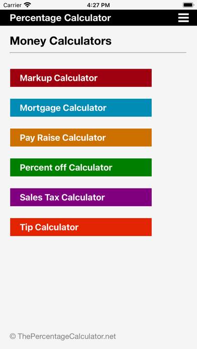 Percentage Calculator (%) Screenshot