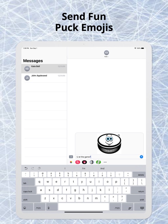 Ice Hockey Puck Emojis iPad screenshot 1 - Stickers app