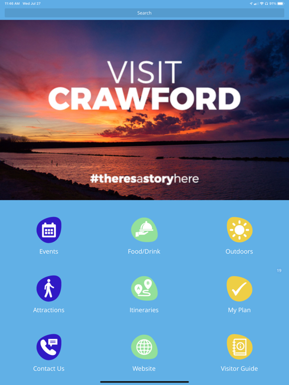 Visit Crawford iPad screenshot 1 - Travel app