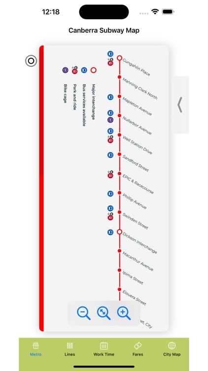 Canberra Subway Map