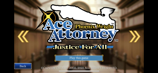 Captura de tela da trilogia Ace Attorney