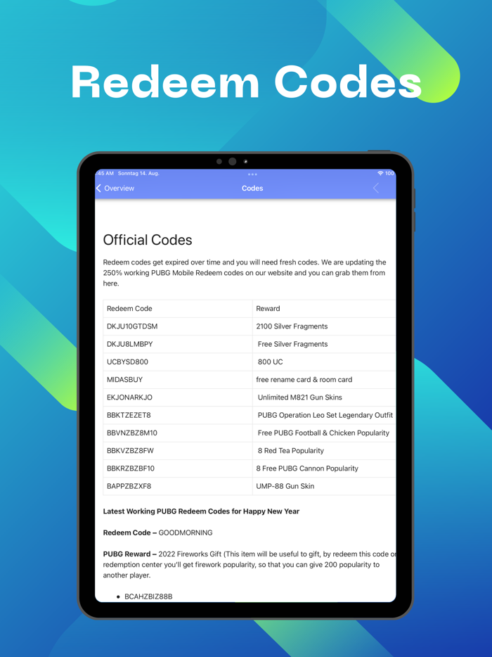 Redeem Codes and Tricks for PUBG