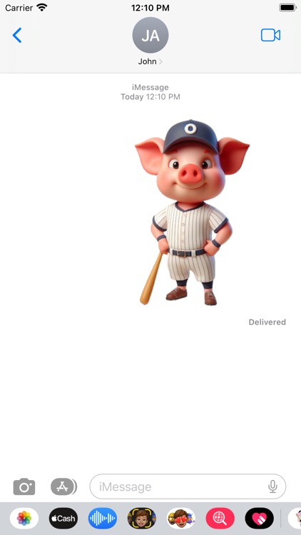 Baseball Piglet Stickers screenshot-3