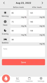 blood sugar notepad iphone screenshot 1