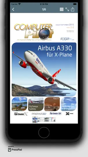 Screenshot von Flight! Magazine App auf dem iPhone 1